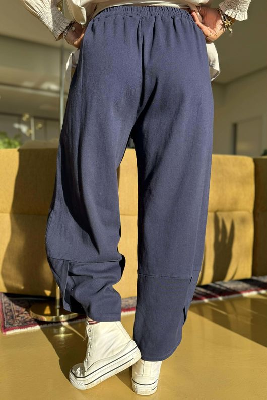Gaberdine Shelby Barrel Pant Navy